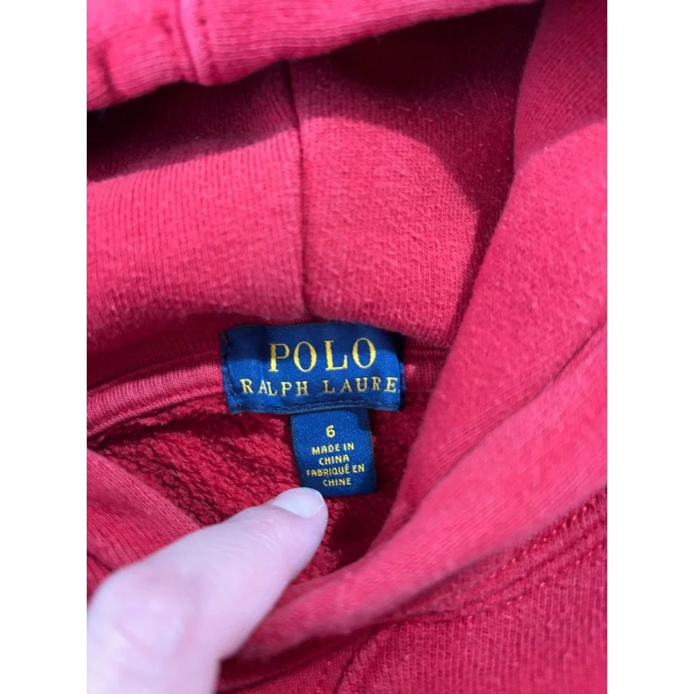 Vintage Boys' Polo Ralph Lauren‎ USA Embroidered Flag Hoodie Size 6